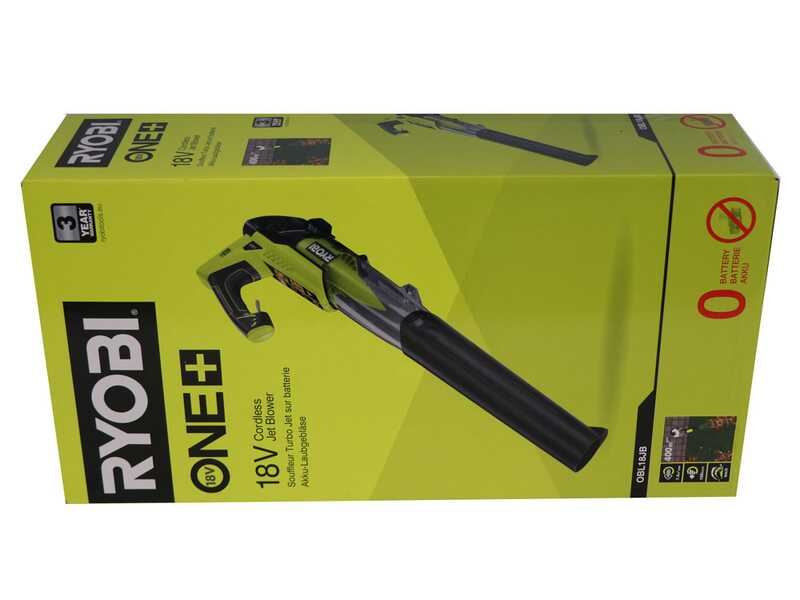 Soplador RYOBI OBL18JB con ventilador Jet - 18V - Velocidad de aire 160 Km/h - BATER&Iacute;A Y CARGADOR NO EST&Aacute;N INCLUIDOS