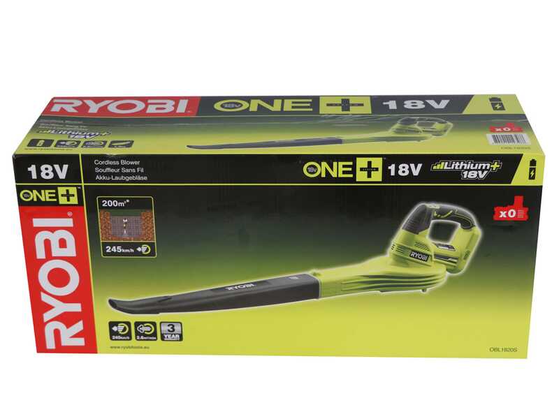Soplador de bater&iacute;a RYOBI OBL1820S -18V - Velocidad de aire 245 Km/h - BATER&Iacute;A Y CARGADOR NO EST&Aacute;N INCLUIDOS