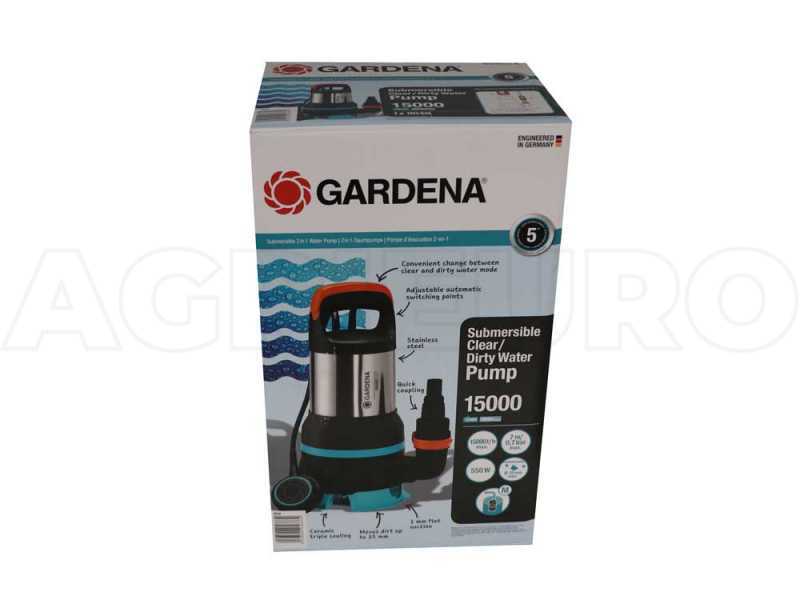 Bomba sumergible de aguas sucias y limpias Gardena 2 en 1 - 15000 - art. 9048-20 - en acero INOX