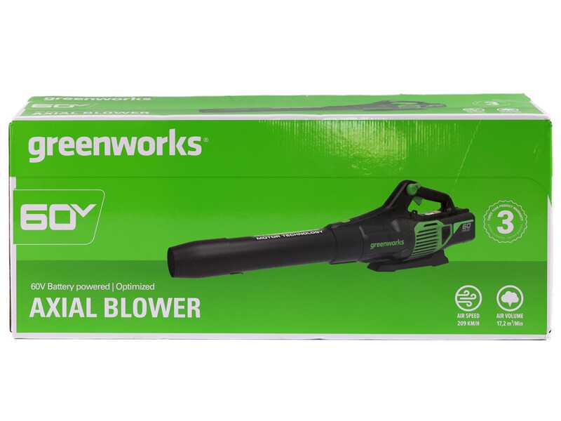 Greenworks GD60AB - Soplador axial de bater&iacute;a - BATER&Iacute;A Y CARGADOR NO EST&Aacute;N INCLUIDOS
