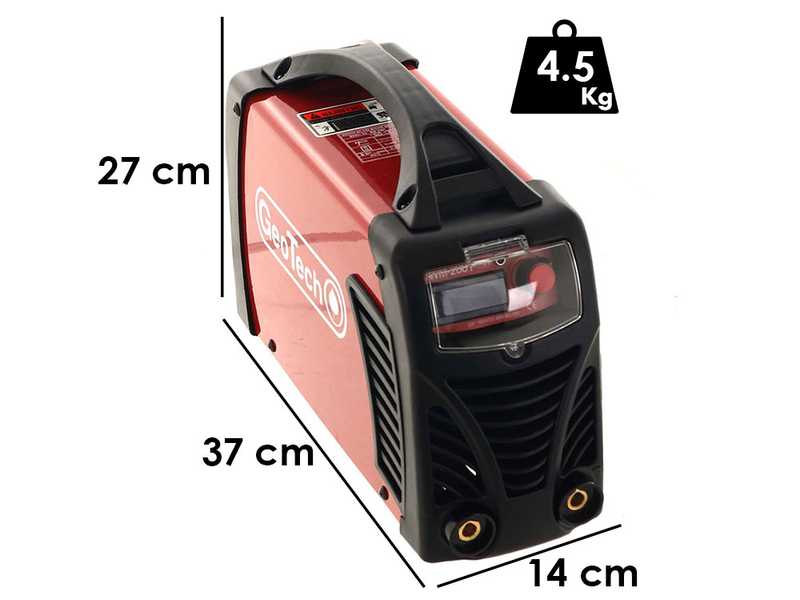 Soldadora inverter con electrodo de corriente continua GeoTech WM-200 F - 200A - con Kit MMA