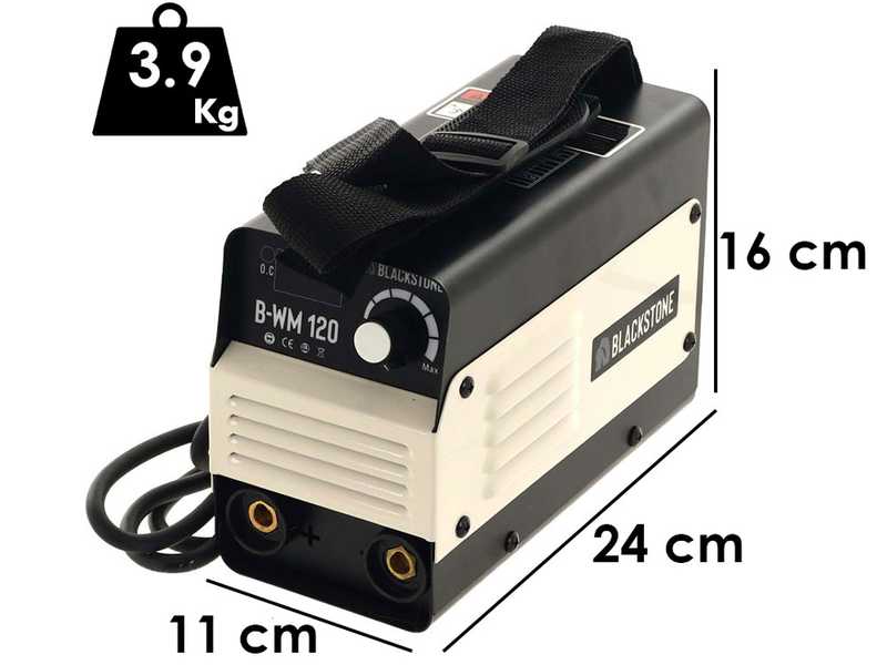 Soldadora inverter con electrodo de corriente continua Blackstone B-WM 120  - 120 A - con Kit MMA
