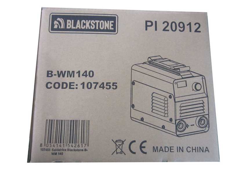 Soldadora inverter con electrodo de corriente continua Blackstone B-WM 140 - 140 A - con Kit MMA