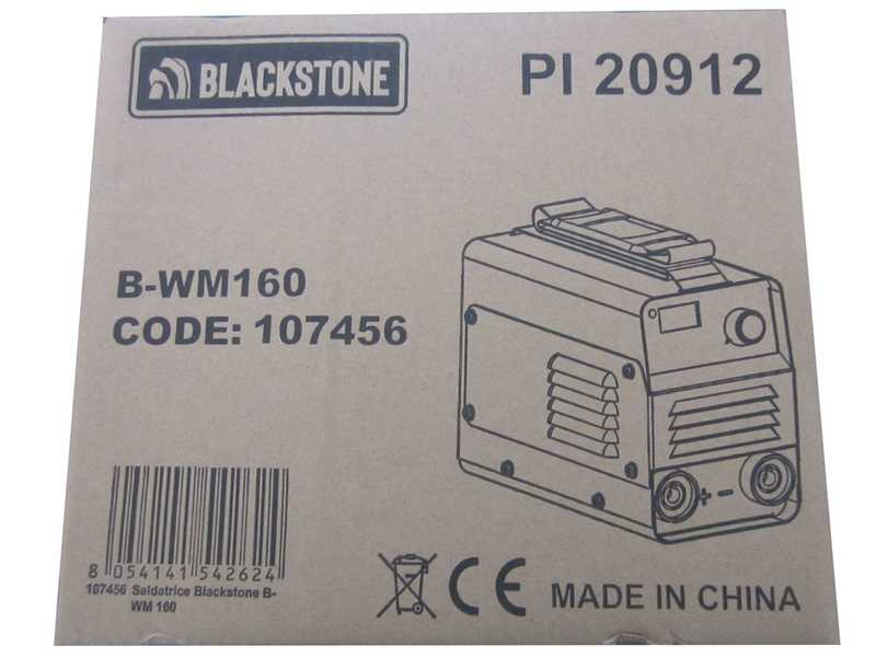 Soldadora inverter con electrodo de corriente continua Blackstone B-WM 160 - 160 A - con Kit MMA