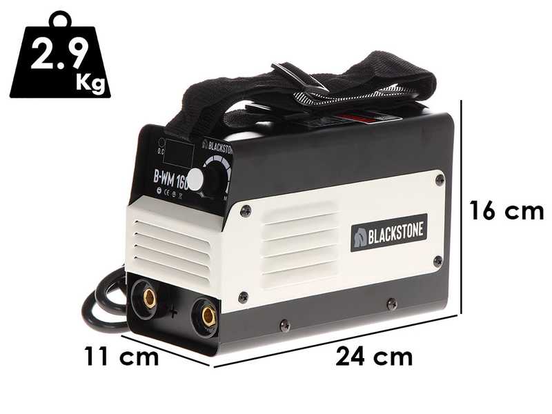 Soldadora inverter con electrodo de corriente continua Blackstone B-WM 160 - 160 A - con Kit MMA