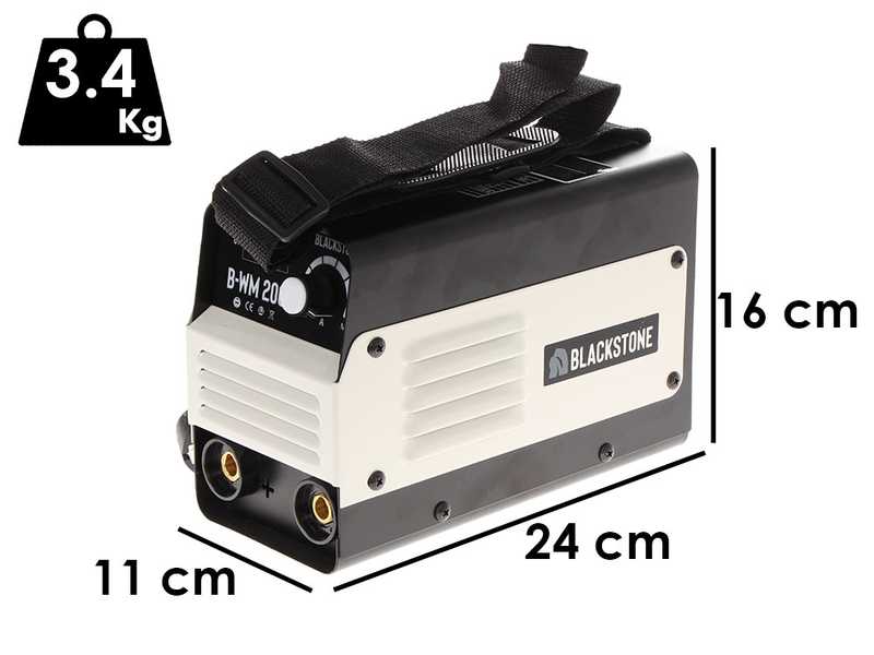 Soldadora inverter con electrodo de corriente continua Blackstone B-WM 200 - 200 A - con Kit MMA
