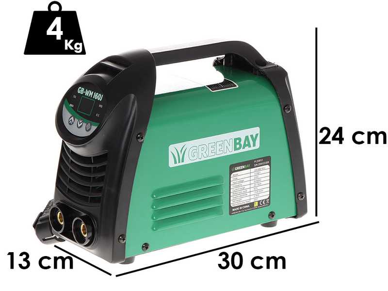 Soldadora inverter con electrodo de corriente continua GREENBAY GB-WM 160J - 160A - con Kit MMA