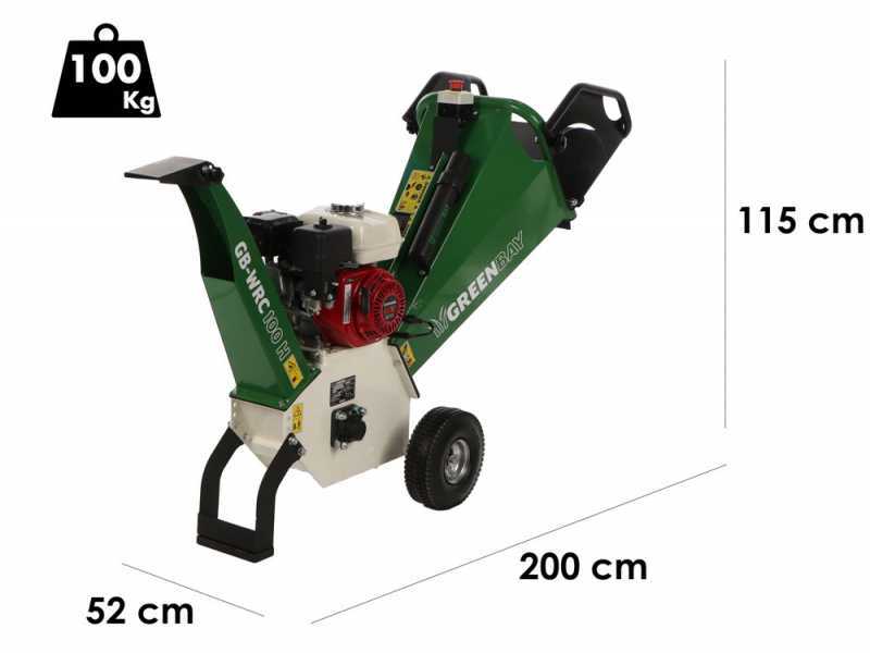 GreenBay GB-WRC 100 H - Biotrituradora de gasolina profesional - Motor Honda GX200 de 6.5 HP