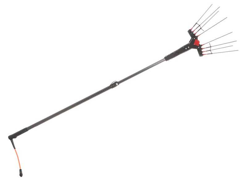 Castellari Vertigo Carbon C 12V - Vareador de aceitunas el&eacute;ctrico de bater&iacute;a tipo autom&oacute;vil con cable incluido - P&eacute;rtiga telesc&oacute;pica en aluminio 190/240 cm