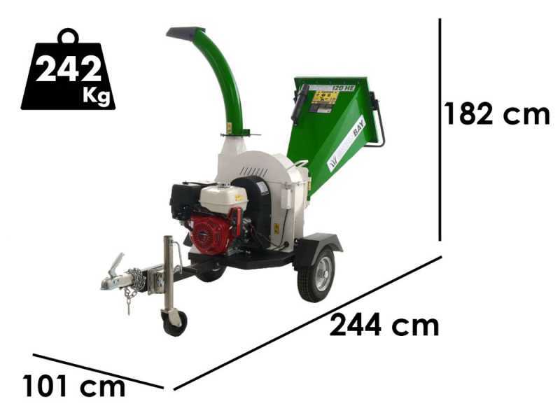 GreenBay GB-WDC 120 HE - Biotrituradora de gasolina Profesional - Motor Honda GX390