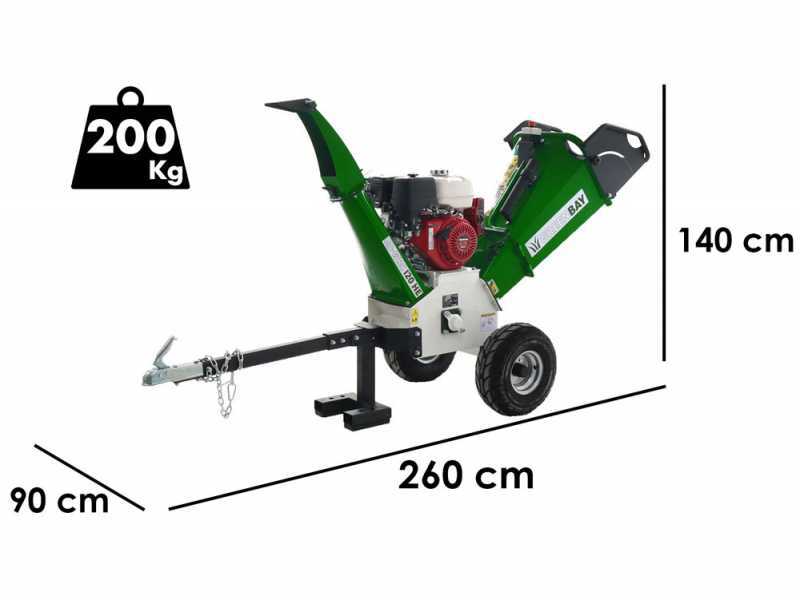 GreenBay GB-WRC 120 HE - Biotrituradora de gasolina profesional - Motor Honda GX390 de 13 HP