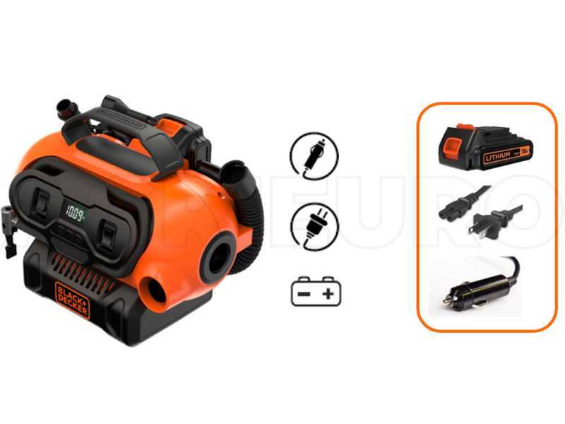 Black &amp; Decker BDCINF18N-QS - Compresor de aire el&eacute;ctrico port&aacute;til monof&aacute;sico, sin aceite - M&aacute;x 11 bar