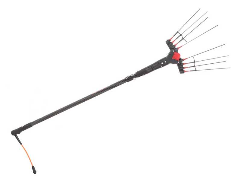 Castellari Vertigo Carbon C 30V- Vareador de aceitunas el&eacute;ctrico de bater&iacute;a tipo autom&oacute;vil con cable incluido - P&eacute;rtiga telesc&oacute;pica en carbono - 190/240 cm
