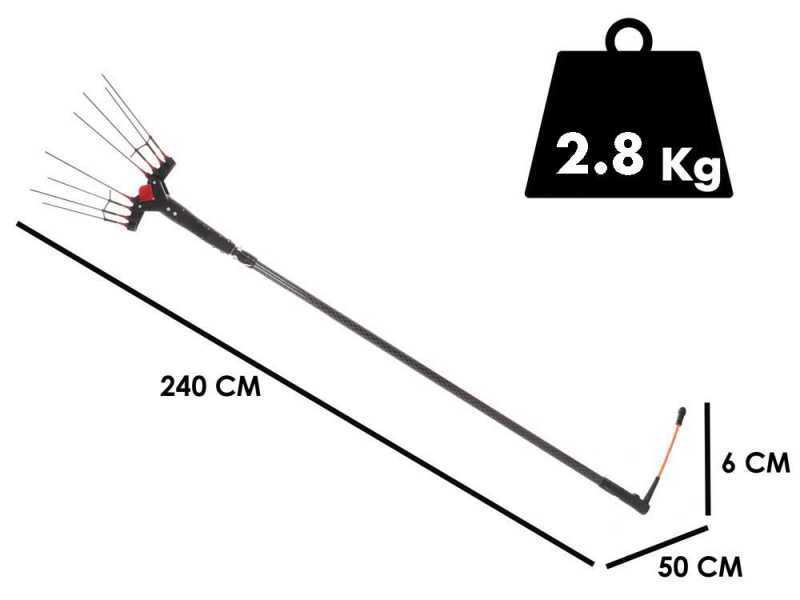 Castellari Vertigo Carbon L 30V - Vareador de aceitunas de bater&iacute;a - 240/320 cm