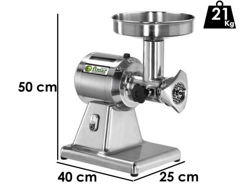 Fimar TC12S - Picadora de carne el&eacute;ctrica - 400 V - 1 HP - Grupo de trituraci&oacute;n de aluminio - Sin inversor