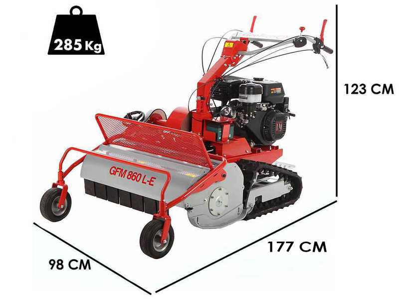GeoTech-Pro GFM 860 L-E - Desbrozadora profesional de martillos - Loncin G420FD