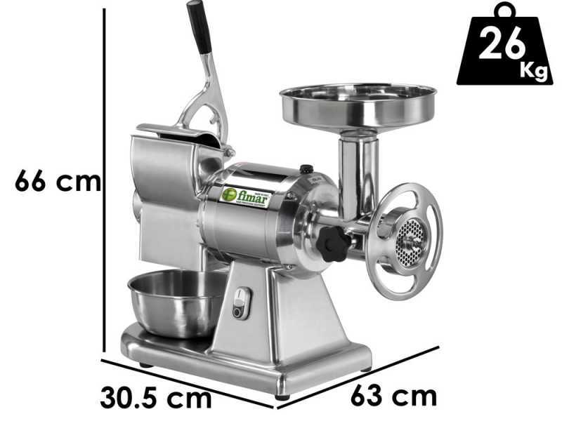 Fimar TC22T  - Picadora de carne el&eacute;ctrica - Rallador integrado - grupo de trituraci&oacute;n de aluminio -230V