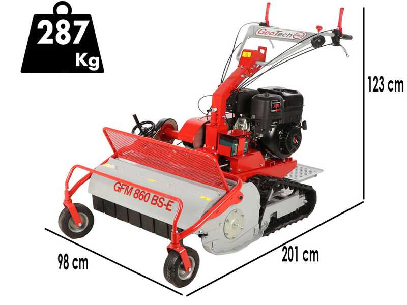 GeoTech-Pro GFM 860 BS-E - Desbrozadora profesional de martillos - B&amp;S XR2100
