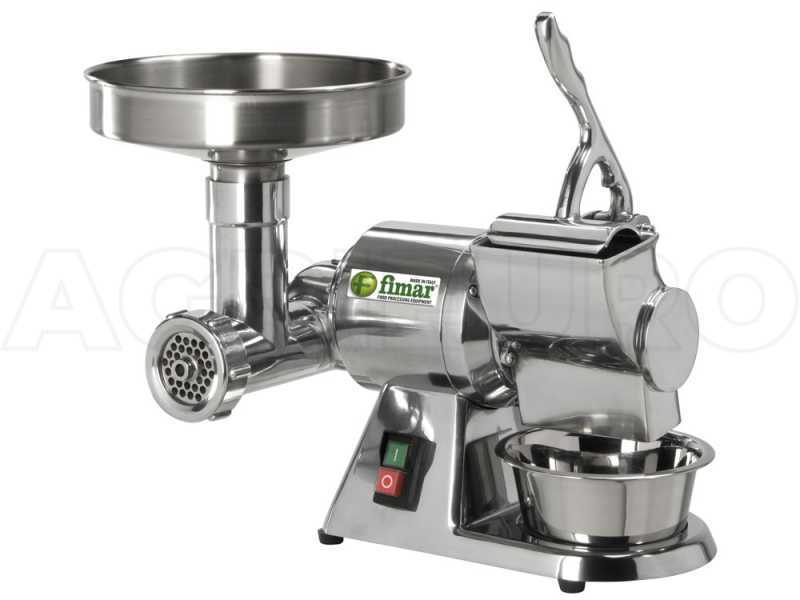 Fimar TR8D - Picadora de carne el&eacute;ctrica - Rallador integrado - grupo de trituraci&oacute;n de aluminio - 230V