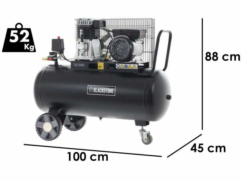 BlackStone B-LBC 100-20 - Compresor de aire el&eacute;ctrico de correa - Motor 2 HP - 100 lt