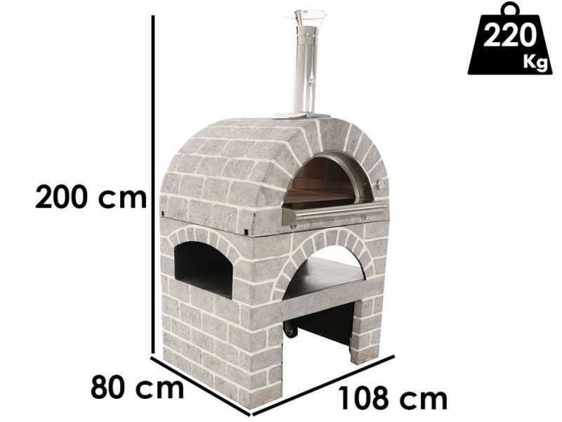 Horno de le&ntilde;a para pizza de exterior Pulcinella Stone Grigio - 4 pizzas
