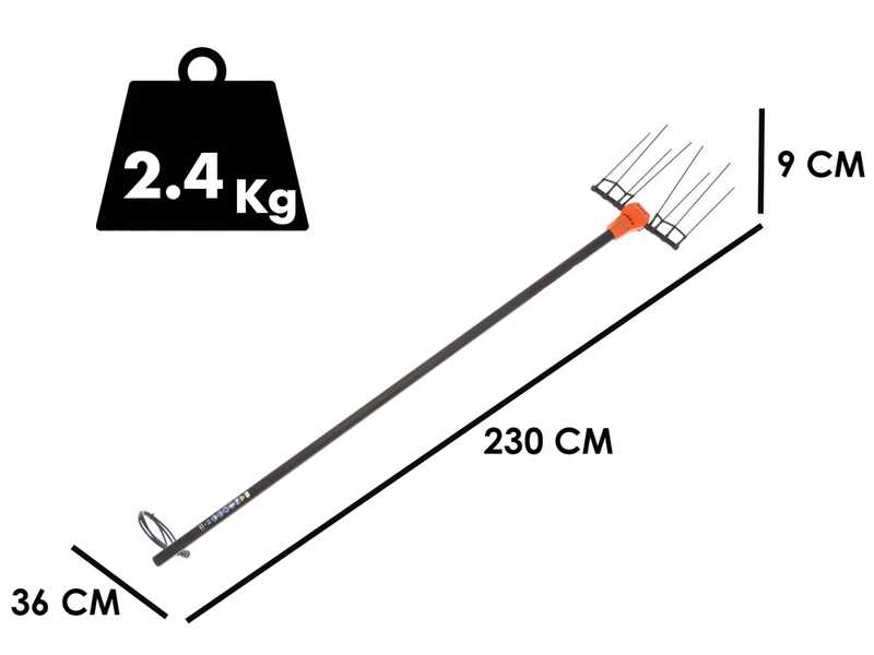 Jolly Italia V50X - Vareador de aceitunas de bater&iacute;a - 36 V - P&eacute;rtiga fija de 2.3 m y barra alargadora Step-Up