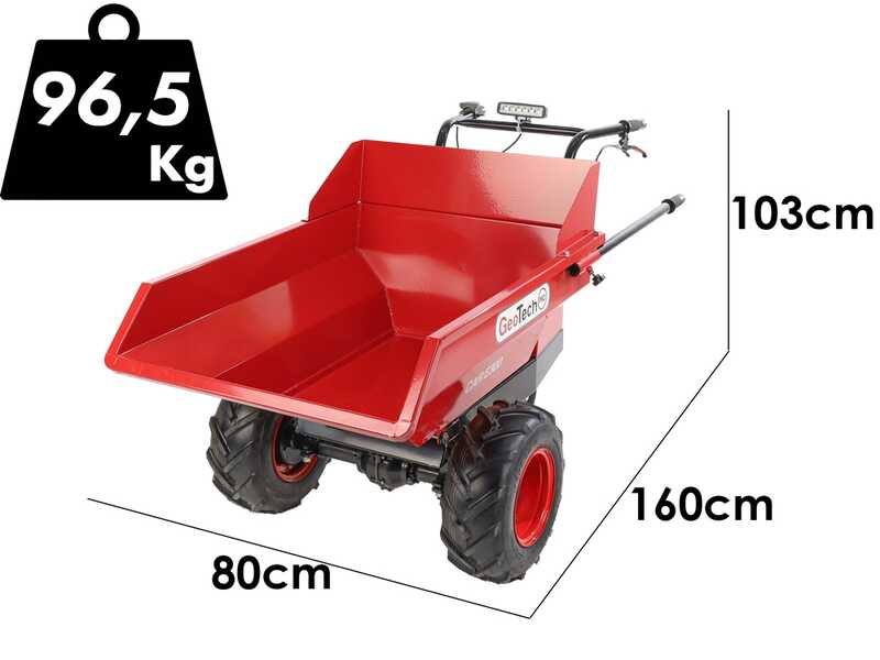 Carretilla de ruedas a bater&iacute;a GeoTech Pro Mini Dumper Car E300 - Caja dumper 300 Kg
