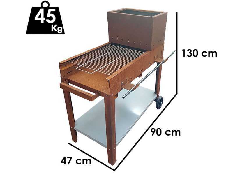 Top Line Flipper 50 - Barbacoa para le&ntilde;a y carb&oacute;n de corten