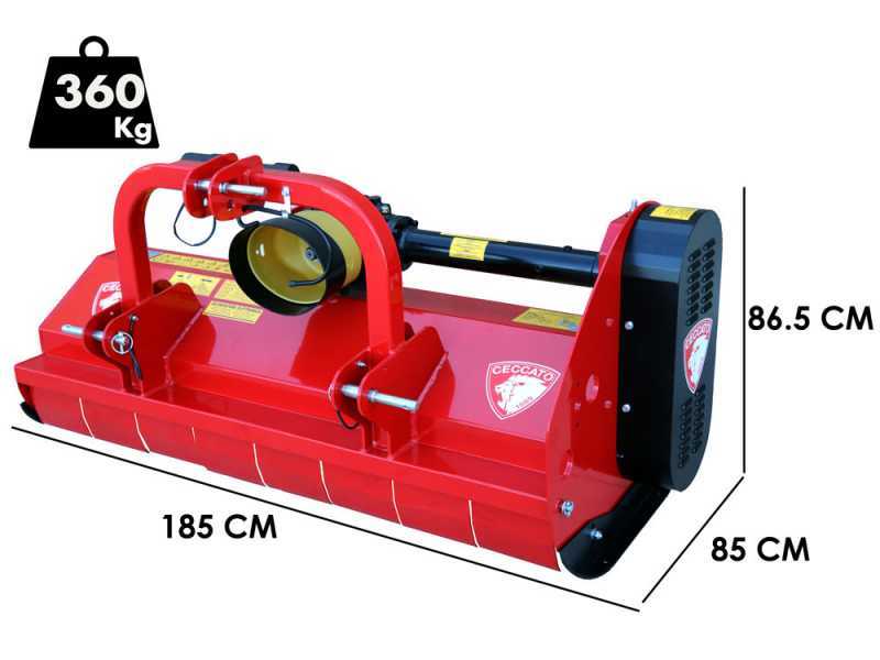 Trituradora de martillos medio-pesada para tractor Ceccato Trincione 380 - T1600F enganche fijo, anchura 160 cm