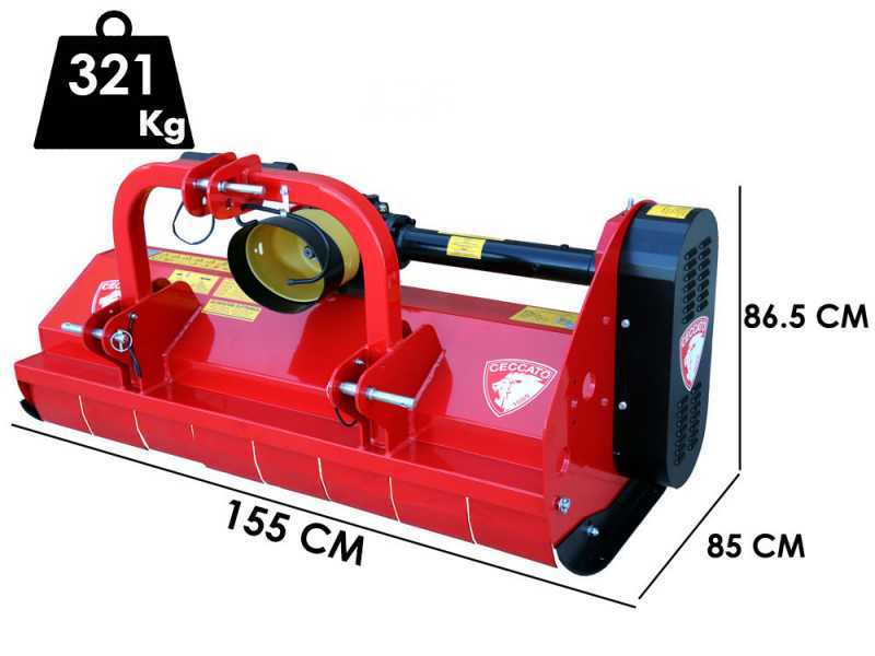 Trituradora de martillos medio - pesada para tractor Ceccato Trincione 380 - T1400F enganche fijo, anchura 140 cm