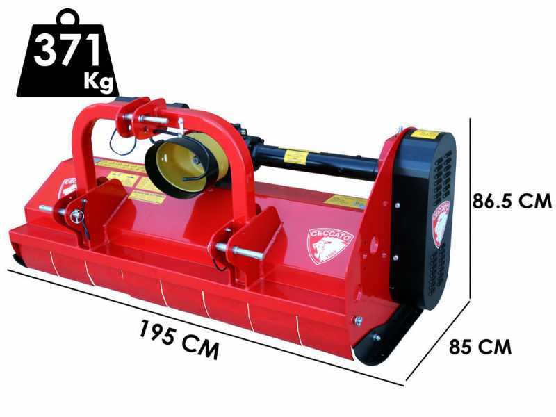 Trituradora de martillos medio-pesada para tractor Ceccato Trincione 380 - T1800F enganche fijo, anchura 180 cm
