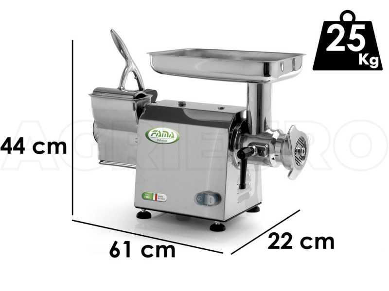 Fama TGI22  - Picadora de carne el&eacute;ctrica - Con rallador integrado - Grupo trituraci&oacute;n en hierro fundido - 230V 