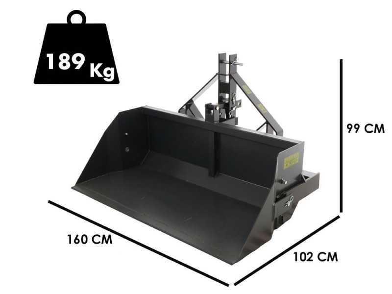 BlackStone B-PAL 160 - Pala trasera para tractor - de 160 cm - Capacidad 700 Kg