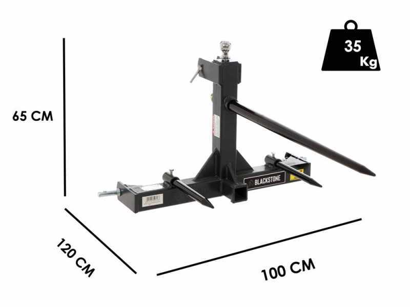 Blackstone B-PF 1000 - Horquillas para pacas - Enganche de 3 puntos para tractor
