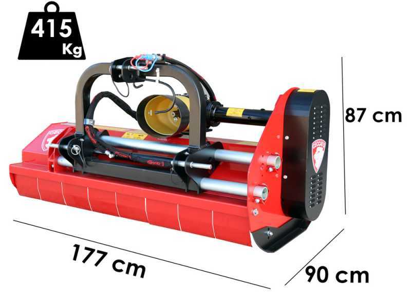Trituradora de martillos para tractor Ceccato Trincione 380 - T1600ID desplazamiento hidr&aacute;ulico, anchura 160 cm