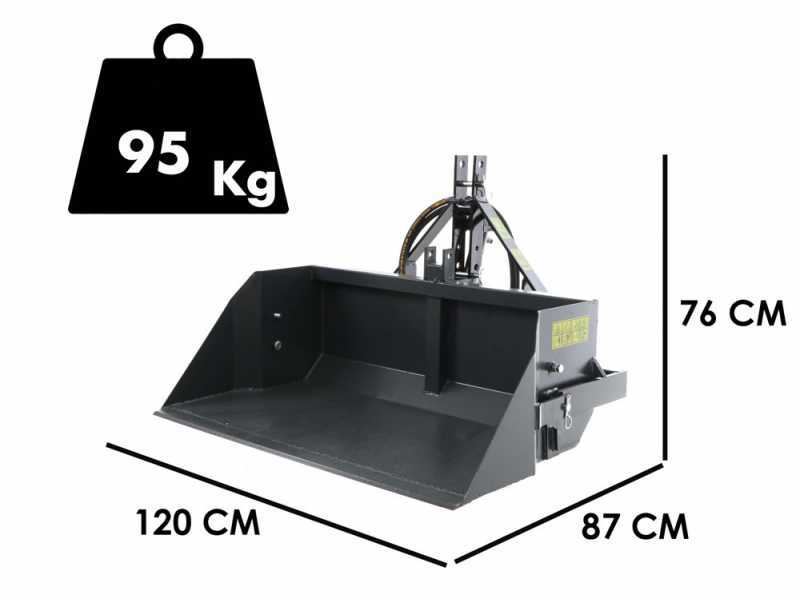 BlackStone B-PAL H 120 - Pala trasera hidr&aacute;ulica para tractor - de 120 cm - Capacidad 400 Kg