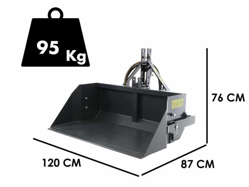 Pala trasera hidr&aacute;ulica para tractor BlackStone B-PAL H 120 - de 120 cm - Capacidad 400Kg