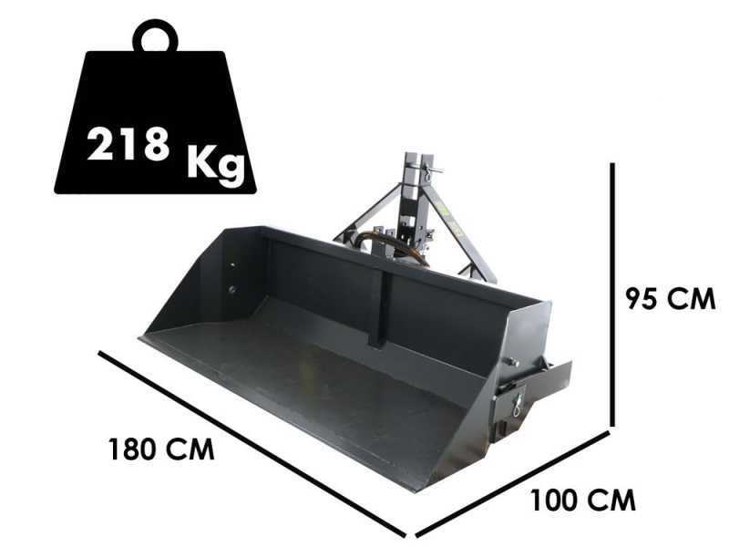 BlackStone B-PAL H 180 - Pala trasera hidr&aacute;ulica para tractor - de 180 cm - Capacidad 700 Kg