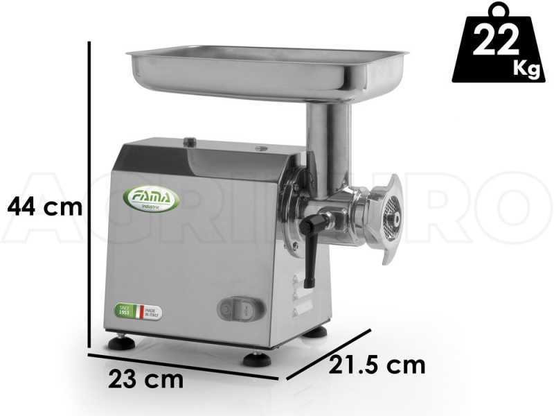 Fama TI12 - Picadora de carne el&eacute;ctrica - Cuerpo en inox - Unidad de triturado en hierro fundido - 230V