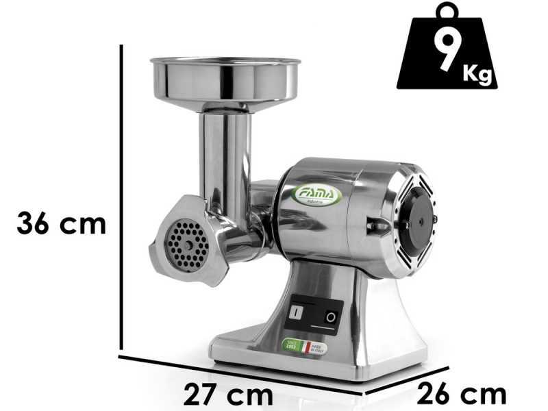 Fama TS8 - Picadora de carne el&eacute;ctrica - Cuerpo y unidad de triturado en Aluminio