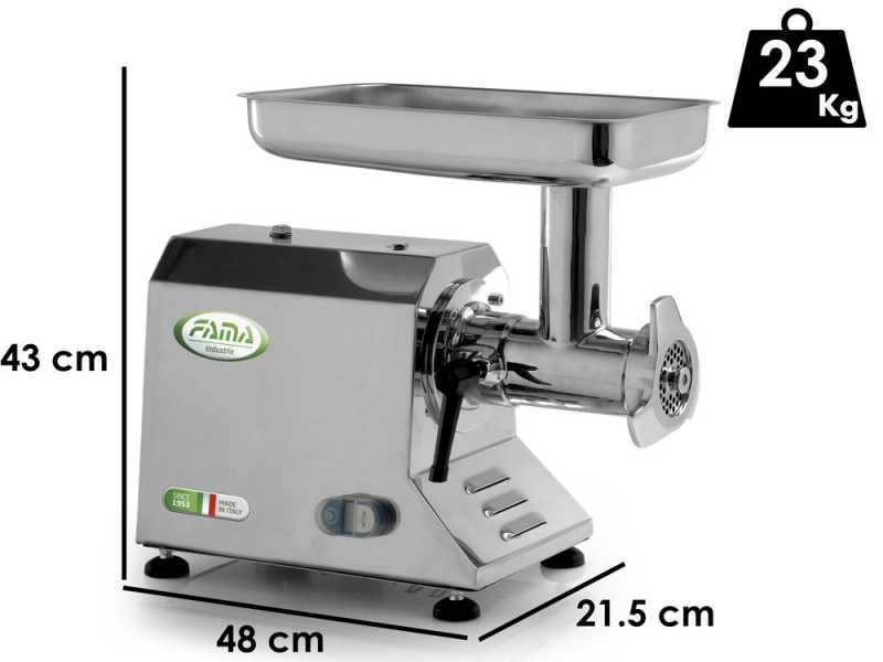 Fama TIK12 UNIKO - Picadora de carne El&eacute;ctrica - Cuerpo y grupo de triturado en acero Inox - 230V