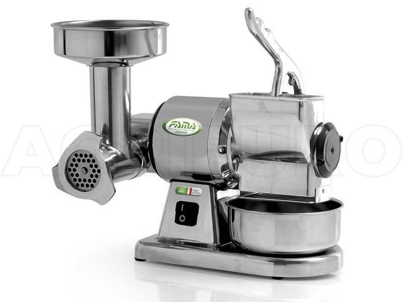 Fama TG8 - Picadora de carne El&eacute;ctrica - Rallador integrata - Unidad de triturado en Acero Inox.