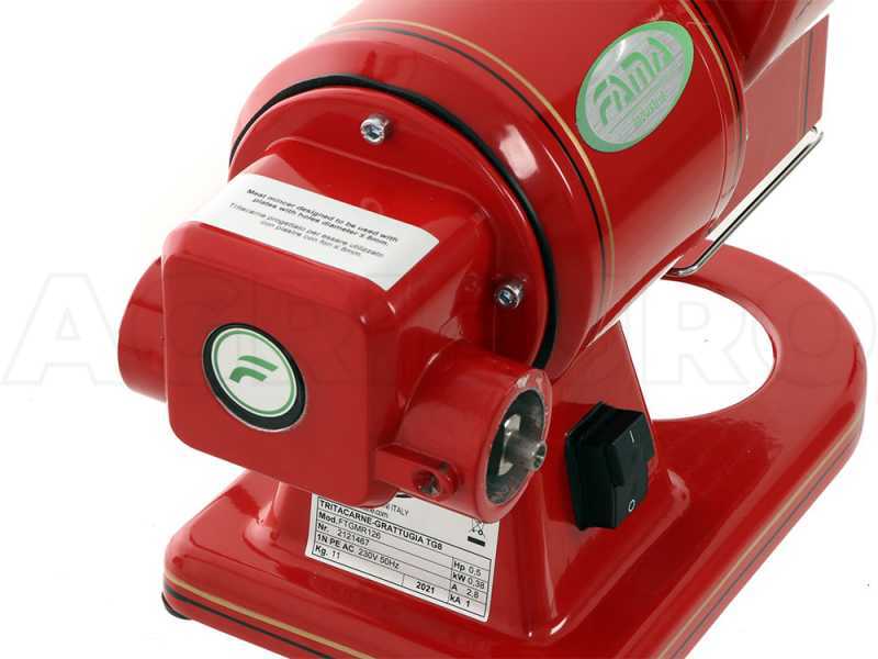 Fama TG8R RETR&Oacute; - Picadora de carne el&eacute;ctrica - Rallador integrado - Unidad de triturado en acero Inox