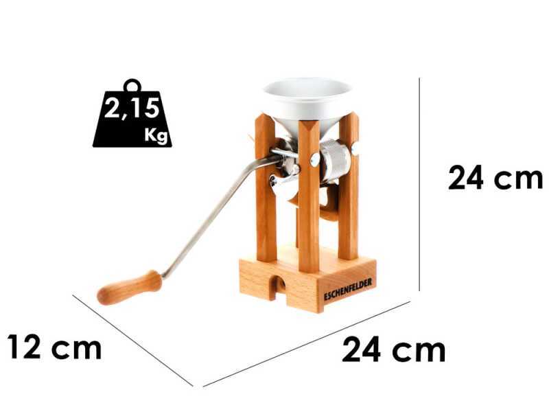 Eschenfelder 1200 aluminio 150g - Molino manual para copos con rodillos de acero inoxidable