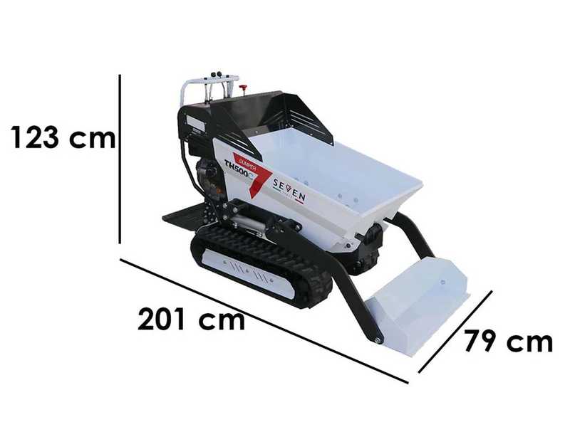 Carretilla de orugas Seven Italy TH500C KM178-E - Caja dumper 500 kg con pala