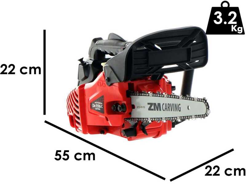 ZM2526C - Motosierra de mezcla ligera de poda - Espada Carving de 25cm 