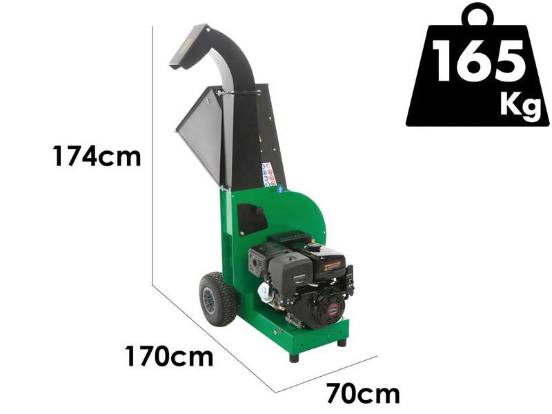 Seven Italy BIGCH420 - Biotrituradora de gasolina - motor Loncin G420F - arranque el&eacute;ctrico