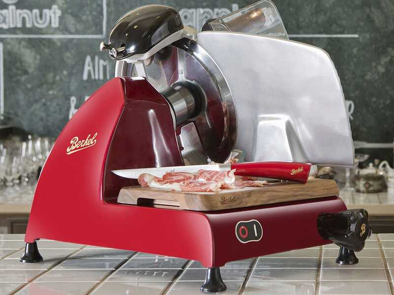 BERKEL Red Line 250 ROJA - Cortadora de fiambre con cuchilla de acero cromado de 250 mm