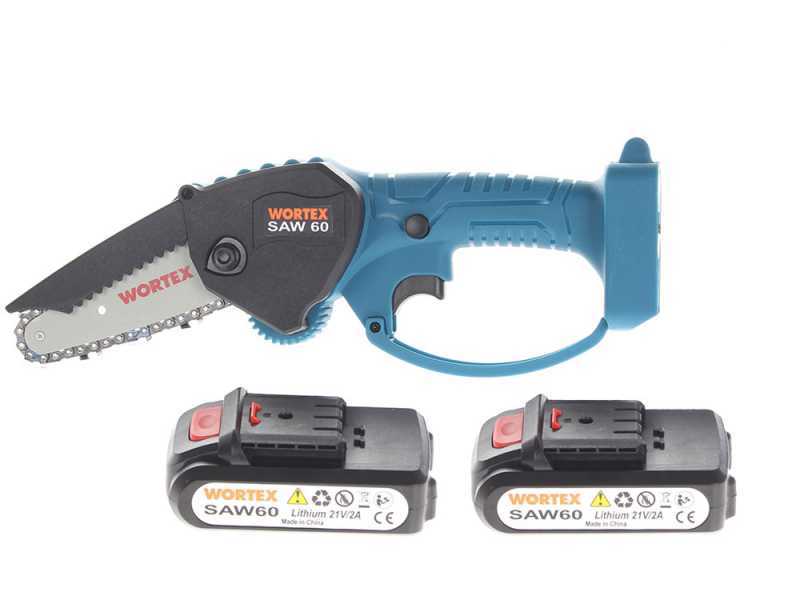 Podadora manual el&eacute;ctrica de bater&iacute;a WORTEX SAW 60 - 2 bater&iacute;as y cargador de serie
