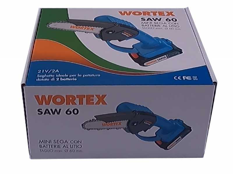 Podadora manual el&eacute;ctrica de bater&iacute;a WORTEX SAW 60 - 2 bater&iacute;as y cargador de serie